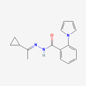molecular formula C16H17N3O B1242468 N-[(E)-1-环丙基乙叉氨基]-2-吡咯-1-基苯甲酰胺 