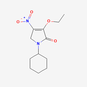 molecular formula C12H18N2O4 B1242470 1-Cyclohexyl-3-ethoxy-4-nitro-1,5-dihydro-pyrrol-2-one 