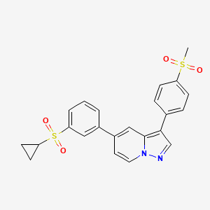 5-(3-Cyclopropylsulfonylphenyl)-3-(4-methylsulfonylphenyl)pyrazolo[1,5-a]pyridine