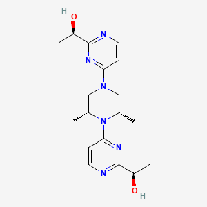 molecular formula C18H26N6O2 B1242478 (R)-1-(4-{(3S,5R)-4-[2-((R)-1-Hydroxy-ethyl)-pyrimidin-4-yl]-3,5-dimethyl-piperazin-1-yl}-pyrimidin-2-yl)-ethanol 