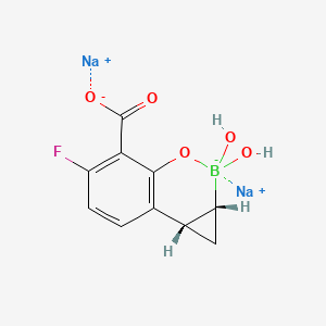 molecular formula C10H8BFNa2O5 B12424786 disodium;(2S,4R)-9-fluoro-5,5-dihydroxy-6-oxa-5-boranuidatricyclo[5.4.0.02,4]undeca-1(7),8,10-triene-8-carboxylate 