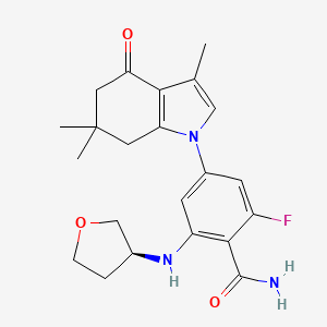 molecular formula C22H26FN3O3 B12424794 2-fluoro-6-[[(3S)-oxolan-3-yl]amino]-4-(3,6,6-trimethyl-4-oxo-5,7-dihydroindol-1-yl)benzamide 