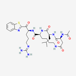 molecular formula C31H45N9O6S B12424836 Ac-Asp(1)-Leu-Lys(1)-Arg-benzothiazol-2-yl 