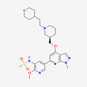 (R)-N-(2-Methoxy-5-(1-methyl-4-((1-(2-(tetrahydro-2H-pyran-4-yl)ethyl)piperidin-3-yl)methoxy)-1H-pyrazolo[3,4-b]pyridin-6-yl)pyridin-3-yl)methanesulfonamide