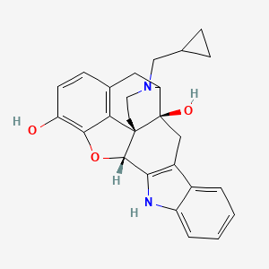 molecular formula C26H26N2O3 B1242493 (1S,2S,13R)-22-(cyclopropylmethyl)-14-oxa-11,22-diazaheptacyclo[13.9.1.01,13.02,21.04,12.05,10.019,25]pentacosa-4(12),5,7,9,15,17,19(25)-heptaene-2,16-diol 