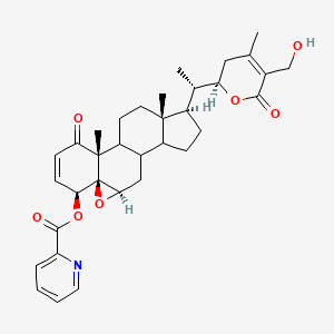 molecular formula C34H41NO7 B12424994 [(2R,6S,7S,9R,15R,16S)-15-[(1S)-1-[(2R)-5-(hydroxymethyl)-4-methyl-6-oxo-2,3-dihydropyran-2-yl]ethyl]-2,16-dimethyl-3-oxo-8-oxapentacyclo[9.7.0.02,7.07,9.012,16]octadec-4-en-6-yl] pyridine-2-carboxylate 