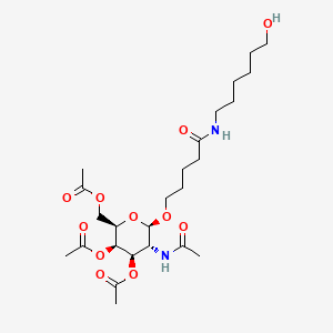 molecular formula C25H42N2O11 B12425015 [(2R,3R,4R,5R,6R)-5-acetamido-3,4-diacetyloxy-6-[5-(6-hydroxyhexylamino)-5-oxopentoxy]oxan-2-yl]methyl acetate 