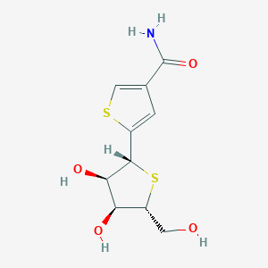molecular formula C10H13NO4S2 B1242510 5-[(2R,3R,4S,5R)-3,4-dihydroxy-5-(hydroxymethyl)thiolan-2-yl]thiophene-3-carboxamide 