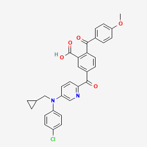 molecular formula C31H25ClN2O5 B12425146 5-[5-[4-chloro-N-(cyclopropylmethyl)anilino]pyridine-2-carbonyl]-2-(4-methoxybenzoyl)benzoic acid 