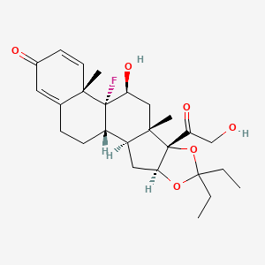 (1S,2S,4S,8S,9S,11S,12R,13S)-6,6-diethyl-12-fluoro-11-hydroxy-8-(2-hydroxyacetyl)-9,13-dimethyl-5,7-dioxapentacyclo[10.8.0.02,9.04,8.013,18]icosa-14,17-dien-16-one