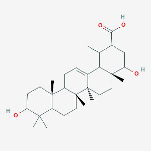 molecular formula C30H48O4 B12425163 (4aR,6aS,6bR,12aR)-4,10-dihydroxy-1,4a,6a,6b,9,9,12a-heptamethyl-2,3,4,5,6,6a,7,8,8a,10,11,12,13,14b-tetradecahydro-1H-picene-2-carboxylic acid 