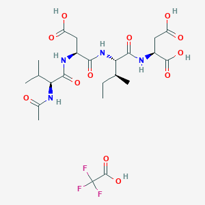 (2S)-2-[[(2S,3S)-2-[[(2S)-2-[[(2S)-2-acetamido-3-methylbutanoyl]amino]-3-carboxypropanoyl]amino]-3-methylpentanoyl]amino]butanedioic acid;2,2,2-trifluoroacetic acid