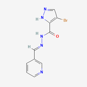 molecular formula C10H8BrN5O B1242522 4-Bromo-N'-(3-pyridylmethylene)-5-pyrazolecarbohydrazide 