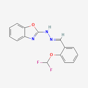 molecular formula C15H11F2N3O2 B1242525 N-[(E)-[2-(difluoromethoxy)phenyl]methylideneamino]-1,3-benzoxazol-2-amine 