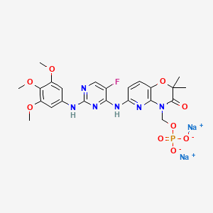 molecular formula C23H24FN6Na2O9P B12425257 prodrug of R-406 