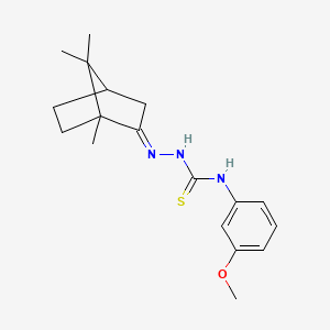 molecular formula C18H25N3OS B1242526 1-(3-甲氧基苯基)-3-[(1,7,7-三甲基降冰片-2-亚基)氨基]硫脲 