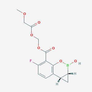 (2-methoxyacetyl)oxymethyl (1aR,7bS)-5-fluoro-2-hydroxy-1a,7b-dihydro-1H-cyclopropa[c][1,2]benzoxaborinine-4-carboxylate