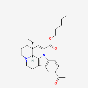 hexyl (15S,19S)-5-acetyl-15-ethyl-1,11-diazapentacyclo[9.6.2.02,7.08,18.015,19]nonadeca-2(7),3,5,8(18),16-pentaene-17-carboxylate