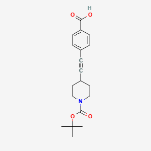 molecular formula C19H23NO4 B12425431 Boc-Pip-alkyne-Ph-COOH 