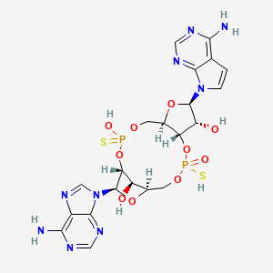 (1R,6R,8R,9R,10S,15R,17R,18R)-17-(6-aminopurin-9-yl)-8-(4-aminopyrrolo[2,3-d]pyrimidin-7-yl)-3-hydroxy-12-oxo-12-sulfanyl-3-sulfanylidene-2,4,7,11,13,16-hexaoxa-3lambda5,12lambda5-diphosphatricyclo[13.2.1.06,10]octadecane-9,18-diol