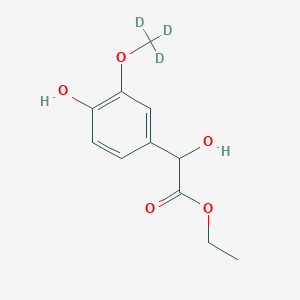 molecular formula C11H14O5 B12425518 Vanillylmandelic Acid-d3 Ethyl Ester 