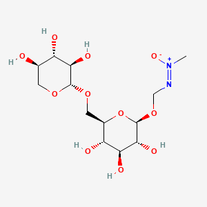 molecular formula C13H24N2O11 B1242553 (Z)-methyl-oxido-[[(2S,3R,4S,5S,6R)-3,4,5-trihydroxy-6-[[(2S,3R,4S,5R)-3,4,5-trihydroxytetrahydropyran-2-yl]oxymethyl]tetrahydropyran-2-yl]oxymethylimino]ammonium 