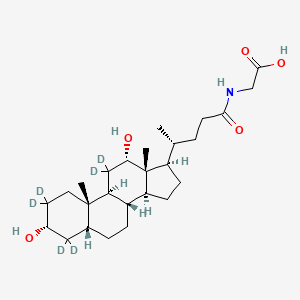 molecular formula C26H43NO5 B12425555 2-[[(4R)-4-[(3R,5R,8R,9S,10S,12S,13R,14S,17R)-2,2,4,4,11,11-hexadeuterio-3,12-dihydroxy-10,13-dimethyl-1,3,5,6,7,8,9,12,14,15,16,17-dodecahydrocyclopenta[a]phenanthren-17-yl]pentanoyl]amino]acetic acid 