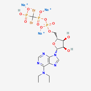 trisodium;[dibromo-[[[(2R,3S,4R,5R)-5-[6-(diethylamino)purin-9-yl]-3,4-dihydroxyoxolan-2-yl]methoxy-oxidophosphoryl]oxy-oxidophosphoryl]methyl]-hydroxyphosphinate