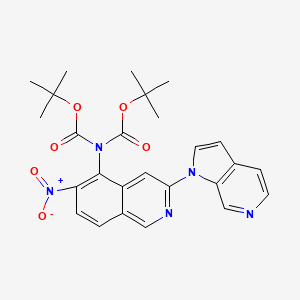 molecular formula C26H27N5O6 B12425605 tert-butyl N-[(2-methylpropan-2-yl)oxycarbonyl]-N-(6-nitro-3-pyrrolo[2,3-c]pyridin-1-ylisoquinolin-5-yl)carbamate 