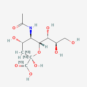 (2R,4S,5R,6R)-5-acetamido-2,4-dihydroxy-6-[(1R,2R)-1,2,3-trihydroxypropyl](2,3-13C2)oxane-2-carboxylic acid