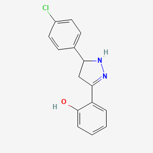 molecular formula C15H13ClN2O B12425674 2-[5-(4-chlorophenyl)-4,5-dihydro-1H-pyrazol-3-yl]phenol 