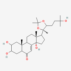 molecular formula C30H48O7 B12425690 5beta-Cholest-7-en-6-one, 2beta,3beta,14,20,22,25-hexahydroxy-, cyclic 20,22-acetal with acetone, (22R)- 