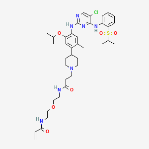 molecular formula C38H52ClN7O6S B12425744 3-[4-[4-[[5-chloro-4-(2-propan-2-ylsulfonylanilino)pyrimidin-2-yl]amino]-2-methyl-5-propan-2-yloxyphenyl]piperidin-1-yl]-N-[2-[2-(prop-2-enoylamino)ethoxy]ethyl]propanamide 