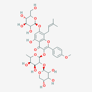 3-[(2S,4S,5R)-4,5-dihydroxy-6-methyl-3-[(2S,5R)-3,4,5-trihydroxyoxan-2-yl]oxyoxan-2-yl]oxy-5-hydroxy-2-(4-methoxyphenyl)-8-(3-methylbut-2-enyl)-7-[(2S,4S,5S)-3,4,5-trihydroxy-6-(hydroxymethyl)oxan-2-yl]oxychromen-4-one