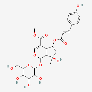 methyl (7S)-7-hydroxy-5-{[3-(4-hydroxyphenyl)prop-2-enoyl]oxy}-7-methyl-1-{[3,4,5-trihydroxy-6-(hydroxymethyl)oxan-2-yl]oxy}-1H,4aH,5H,6H,7aH-cyclopenta[c]pyran-4-carboxylate