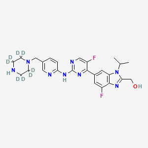 molecular formula C25H28F2N8O B12425853 Abemaciclib metabolite M18-d8 