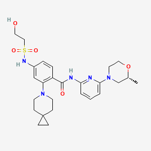 molecular formula C26H35N5O5S B12425855 2-(6-azaspiro[2.5]octan-6-yl)-4-(2-hydroxyethylsulfonylamino)-N-[6-[(2R)-2-methylmorpholin-4-yl]pyridin-2-yl]benzamide 