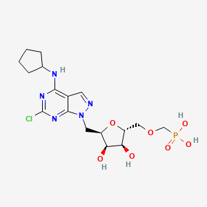 molecular formula C17H25ClN5O7P B12426007 [(2R,3S,4R,5R)-5-[[6-chloro-4-(cyclopentylamino)pyrazolo[3,4-d]pyrimidin-1-yl]methyl]-3,4-dihydroxyoxolan-2-yl]methoxymethylphosphonic acid 