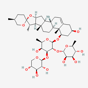 molecular formula C44H70O16 B12426011 (2S,3R,4R,5R,6S)-2-[(2R,3R,4S,5S,6R)-5-hydroxy-2-[(1S,2S,4S,5'S,6R,7S,8R,9S,12S,13R,14R,16R)-16-hydroxy-5',7,9,13-tetramethylspiro[5-oxapentacyclo[10.8.0.02,9.04,8.013,18]icos-18-ene-6,2'-oxane]-14-yl]oxy-6-methyl-4-[(2S,3R,4S,5R)-3,4,5-trihydroxyoxan-2-yl]oxyoxan-3-yl]oxy-6-methyloxane-3,4,5-triol 