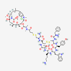 [(1S,2R,3S,5S,6S,16E,18E,20R,21S)-11-chloro-21-hydroxy-12,20-dimethoxy-2,5,9,16-tetramethyl-8,23-dioxo-4,24-dioxa-9,22-diazatetracyclo[19.3.1.110,14.03,5]hexacosa-10,12,14(26),16,18-pentaen-6-yl] (2S)-2-[3-[[(2R)-3-amino-2-[[(4R,10S,13R,16S,19R)-10-(4-aminobutyl)-19-[[(2R)-2-amino-3-phenylpropanoyl]amino]-7-[(1R)-1-hydroxyethyl]-16-[(4-hydroxyphenyl)methyl]-13-(1H-indol-3-ylmethyl)-6,9,12,15,18-pentaoxo-1,2-dithia-5,8,11,14,17-pentazacycloicosane-4-carbonyl]amino]-3-oxopropyl]disulfanyl]propanoyl-methylamino]propanoate