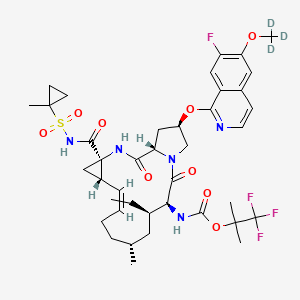 (1,1,1-trifluoro-2-methylpropan-2-yl) N-[(1S,4R,6S,7Z,11R,13R,14S,18R)-13-ethyl-18-[7-fluoro-6-(trideuteriomethoxy)isoquinolin-1-yl]oxy-11-methyl-4-[(1-methylcyclopropyl)sulfonylcarbamoyl]-2,15-dioxo-3,16-diazatricyclo[14.3.0.04,6]nonadec-7-en-14-yl]carbamate