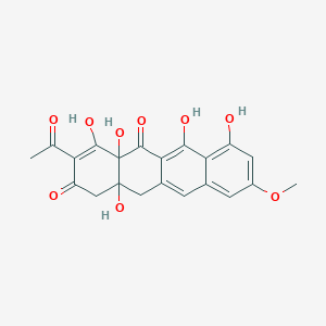 molecular formula C21H18O9 B1242608 2-乙酰-3,4a,10,11,12a-五羟基-8-甲氧基-4a,12a-二氢四苯并环丁烯-1,12(4H,5H)-二酮 