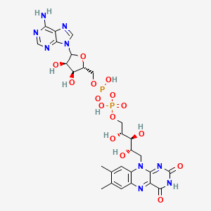 molecular formula C27H33N9O15P2 B12426122 [[(2R,3S,4R)-5-(6-aminopurin-9-yl)-3,4-dihydroxyoxolan-2-yl]methoxy-hydroxyphosphoryl] [(2R,3S,4S)-5-(7,8-dimethyl-2,4-dioxobenzo[g]pteridin-10-yl)-2,3,4-trihydroxypentyl] hydrogen phosphate 