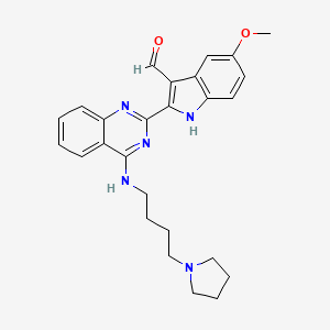 5-methoxy-2-[4-(4-pyrrolidin-1-ylbutylamino)quinazolin-2-yl]-1H-indole-3-carbaldehyde