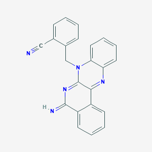 molecular formula C23H15N5 B12426315 2-[(5-Iminoisoquinolino[3,4-b]quinoxalin-7-yl)methyl]benzonitrile 