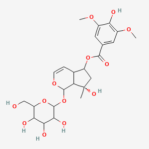 beta-D-Glucopyranoside, 1,4,5,6,7,7a-hexahydro-7-hydroxy-5-[(4-hydroxy-3,5-dimethoxybenzoyl)oxy]-7-methylcyclopenta[c]pyran-1-yl, [1S-(1alpha,4aalpha,5alpha,7alpha,7aalpha)]-