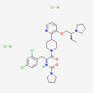 N-[(2R)-3-(2,4-dichlorophenyl)-1-oxo-1-[4-[3-[(2R)-2-pyrrolidin-1-ylbutoxy]pyridin-2-yl]piperidin-1-yl]propan-2-yl]pyrrolidine-1-carboxamide;dihydrochloride