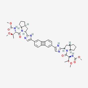 methyl N-[(2S,3R)-1-[(2S,3aS,6aS)-2-[5-[6-[2-[(2S,3aS,6aS)-1-[(2S,3R)-3-methoxy-2-(methoxycarbonylamino)butanoyl]-3,3a,4,5,6,6a-hexahydro-2H-cyclopenta[b]pyrrol-2-yl]-1H-imidazol-5-yl]biphenylen-2-yl]-1H-imidazol-2-yl]-3,3a,4,5,6,6a-hexahydro-2H-cyclopenta[b]pyrrol-1-yl]-3-methoxy-1-oxobutan-2-yl]carbamate