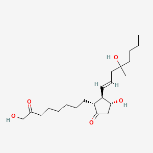 molecular formula C22H38O5 B1242645 (2R,3R,4R)-4-hydroxy-3-[(E)-4-hydroxy-4-methyloct-1-enyl]-2-(8-hydroxy-7-oxooctyl)cyclopentan-1-one CAS No. 74159-84-5