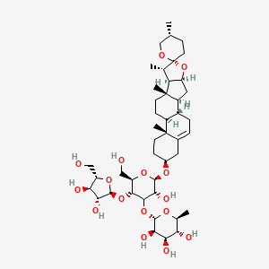 (2S,3R,4R,5R,6S)-2-[(2R,3R,5R,6R)-3-[(2S,3R,4R,5S)-3,4-dihydroxy-5-(hydroxymethyl)oxolan-2-yl]oxy-5-hydroxy-2-(hydroxymethyl)-6-[(1S,2S,4S,5'R,6R,7S,8R,9S,12S,13R,16S)-5',7,9,13-tetramethylspiro[5-oxapentacyclo[10.8.0.02,9.04,8.013,18]icos-18-ene-6,2'-oxane]-16-yl]oxyoxan-4-yl]oxy-6-methyloxane-3,4,5-triol